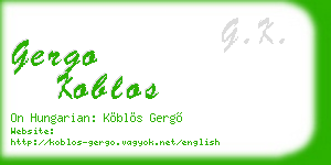gergo koblos business card
