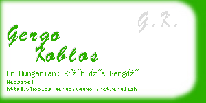 gergo koblos business card